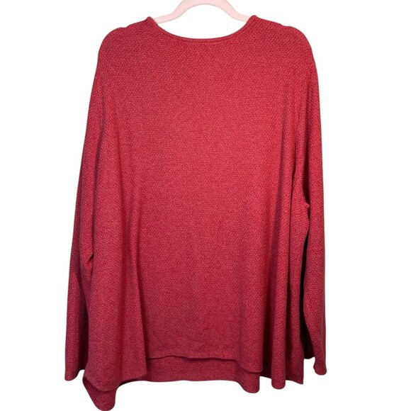 J Jill Sweater Women's Large Coral  V Neck Textured Knit Cotton Blend Casual 4XL - Picture 2 of 10